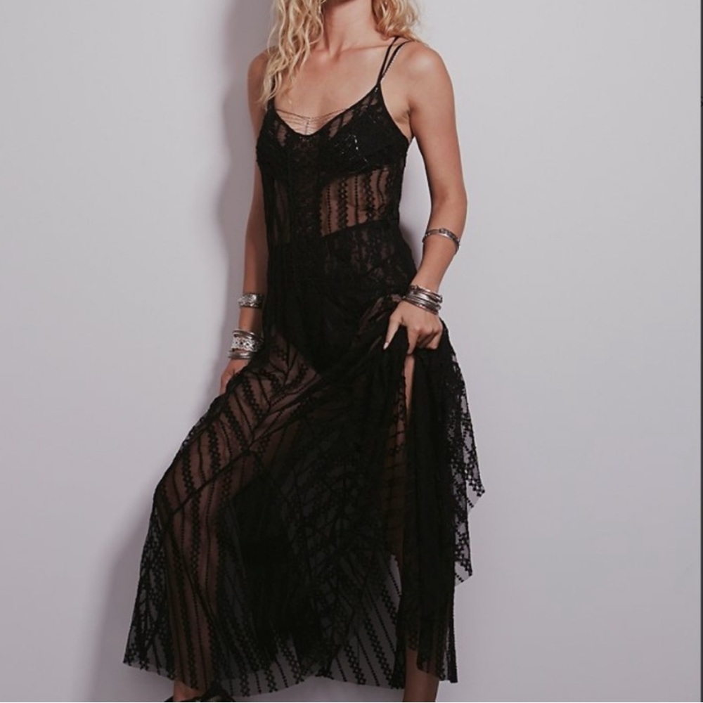 Free People Meadows of Lace maxi slip dress